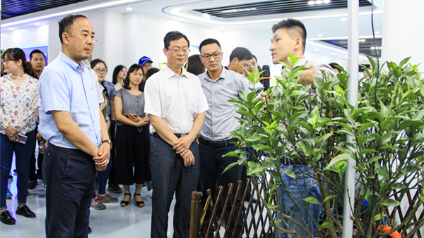 谢主任一行参观玛雅吧展厅